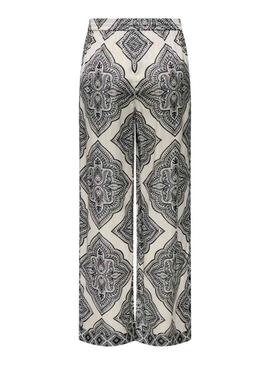 Calça étnica preta e branca Only Hairon para mulher.