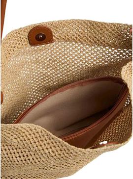 Bolsa Pieces Fikka de rafia para mulher