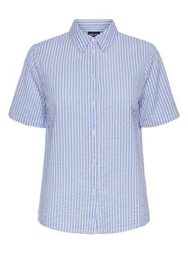 Camisa Pieces Sally azul para mulher.