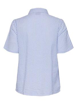 Camisa Pieces Sally azul para mulher.