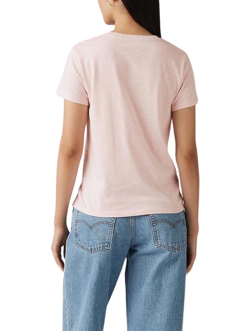 Camiseta Levis The Perfect Tee rosa para mulher.