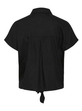 Camisa Pieces Pia preta para mulher.
