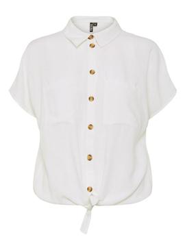 Camisa Pieces Pia branca para mulher.
