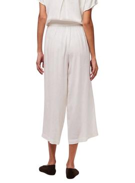 Calça Pieces Pia branca para mulher