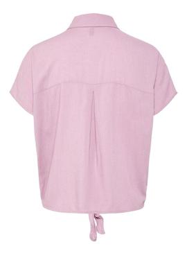 Camisa Pieces Pia rosa para mulher