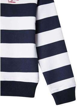 Moletom Pepe Jeans Vania listrado azul e branco para menina