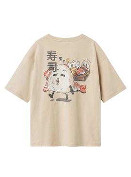 Camisa Name It Kane bege para menino