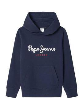 Moletom Pepe Jeans Art Hoodie azul para menino.