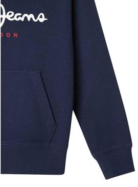 Moletom Pepe Jeans Art Hoodie azul para menino.