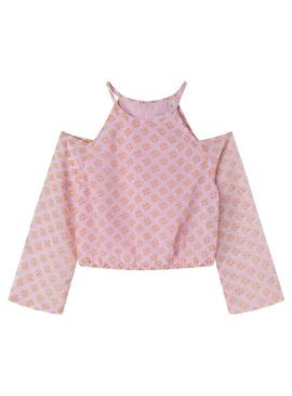 Blusa Pepe Jeans Victoria rosa para menina.