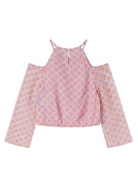 Blusa Pepe Jeans Victoria rosa para menina.