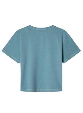 Camiseta Pepe Jeans Thais turquesa para menina.