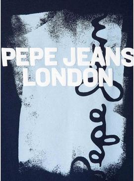 Camiseta Pepe Jeans Alex azul marinho para criança.