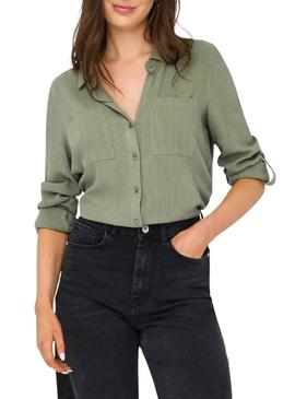Camisa Only Yasmin verde para mulher.