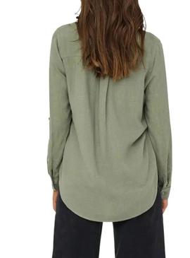 Camisa Only Yasmin verde para mulher.