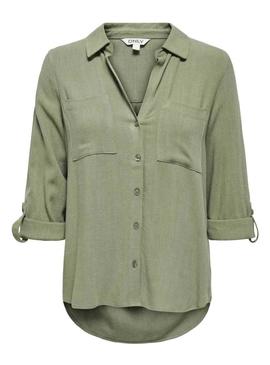 Camisa Only Yasmin verde para mulher.
