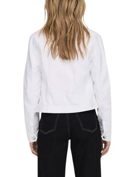 Jaqueta jeans Only Wonder branca para mulher.
