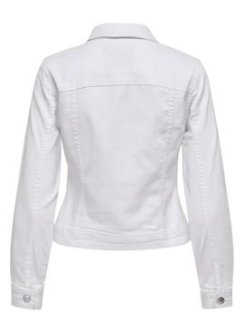 Jaqueta jeans Only Wonder branca para mulher.