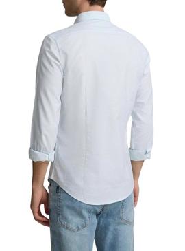 Camisa Silbon Oxford listrada verde para homem.