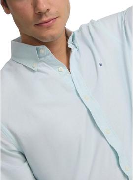 Camisa esporte oxford lisa verde claro