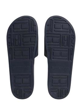 Chinelos Tommy Hilfiger NYC azul marinho para homem.