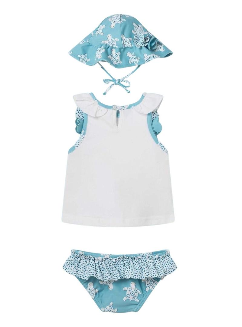 Conjunto de banho azul Mayoral para bebê.