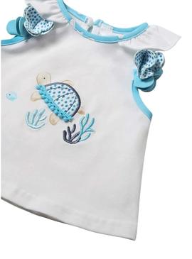 Conjunto de banho azul Mayoral para bebê.