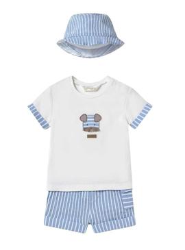 Conjunto Maio Azul para bebê.