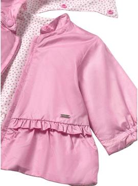 Corta-vento Name It reversível rosa para menina