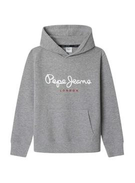 Moletom Pepe Jeans Art Hoodie cinza para menino.