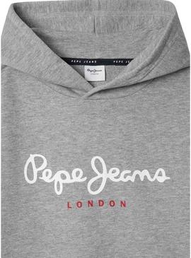 Moletom Pepe Jeans Art Hoodie cinza para menino.
