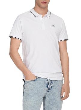 Polo Only and Sons Fletcher branco para homem