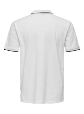 Polo Only and Sons Fletcher branco para homem