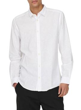 Camisa Only and Sons Caiden branca para homem.