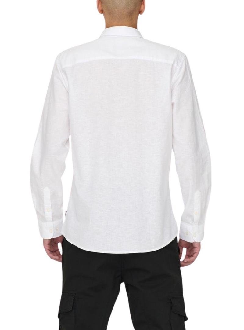 Camisa Only and Sons Caiden branca para homem.