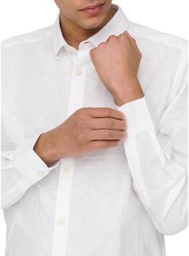 Camisa Only and Sons Caiden branca para homem.