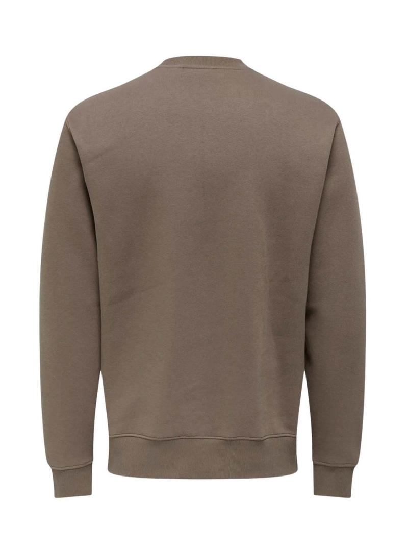 Moletom Only and Sons Dawson marrom para homem.