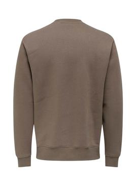 Moletom Only and Sons Dawson marrom para homem.