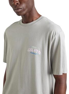 Camiseta Only and Sons Keane cinza claro para homem.