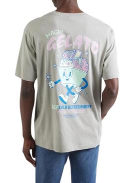 Camiseta Only and Sons Keane cinza claro para homem.