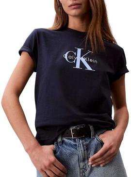 Camiseta Calvin Klein Jeans Hero azul para mulher.