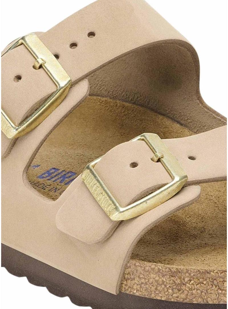 Chinelos Birkenstock Arizona Soft bege para mulheres