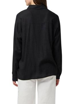 Camisa Pieces Pia preta para mulher.