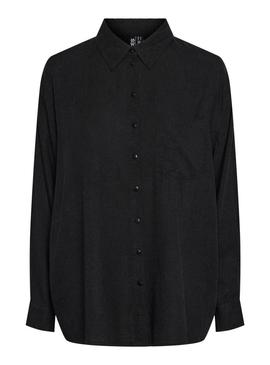 Camisa Pieces Pia preta para mulher.