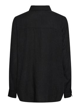 Camisa Pieces Pia preta para mulher.