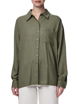 Camisa Pieces Pia verde para mulher.