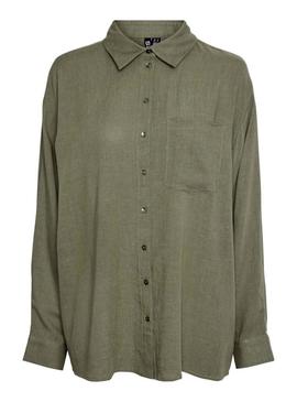 Camisa Pieces Pia verde para mulher.