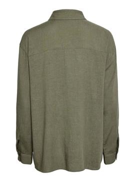 Camisa Pieces Pia verde para mulher.