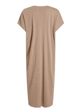 Vestido Vila Vibrielle camelo para mulher