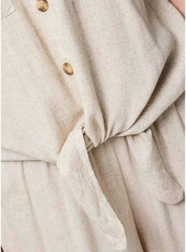 Camisa Pieces Pia bege para mulher.